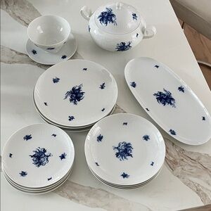 Rosenthal Elegant Romanze Rhapsody in Blue and White Porcelain Dinnerware Set